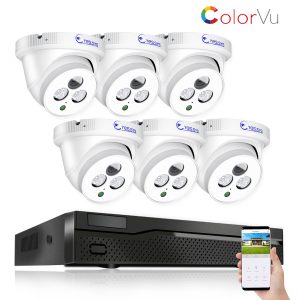 Eyes.sys 6pcs 5MP ColorVu Auido Dome Camera 8MP POE NVR System