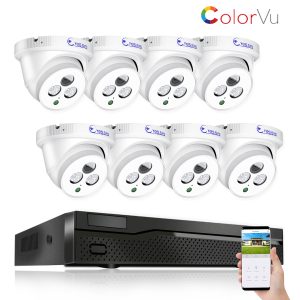Eyes.sys 8pcs 5MP ColorVu Auido Dome Camera 8MP POE NVR System