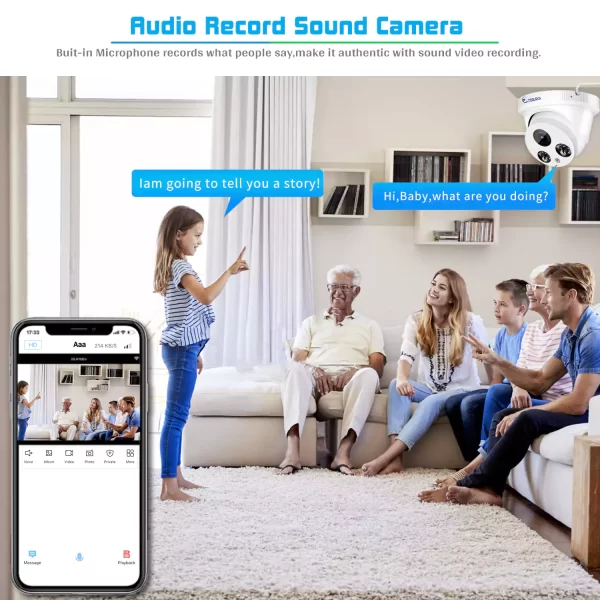 Audio 2.8mm Wide Angle 8MP 4K POE ColorVu Onvif Camera - Image 6