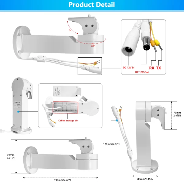 Eyes.sys Security IP Analog Cameras PTZ RS485 Rotating Bracket - Image 3