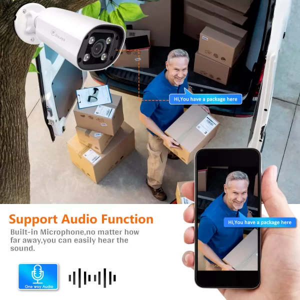 Eyes.sys H.265 5MP/8MP 48V POE AI ColorVu HD Audio 4K Camera - Image 6