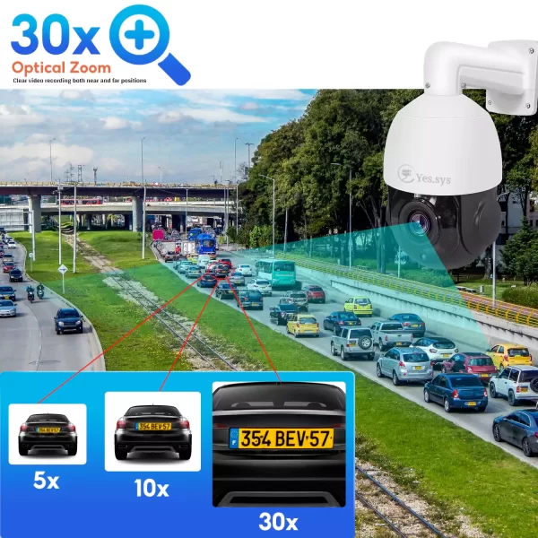 30x PTZ 8MP 4K POE 2-Way Audio Onvif ColorVu Dome Security Camera - Image 3