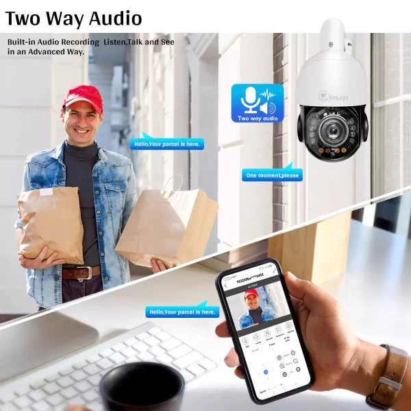 30x PTZ 8MP 4K POE 2-Way Audio Onvif ColorVu Dome Security Camera - Image 5
