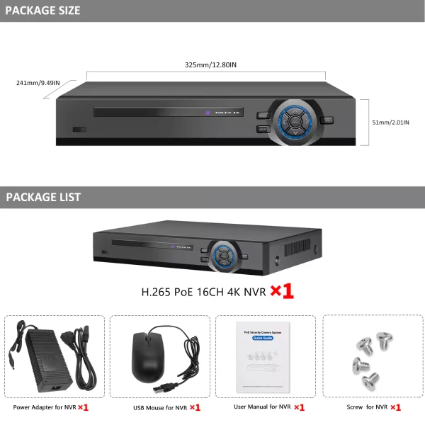 16CH 4K 8MP Real Time POE NVR Compatible Hikvision Camera - Image 2