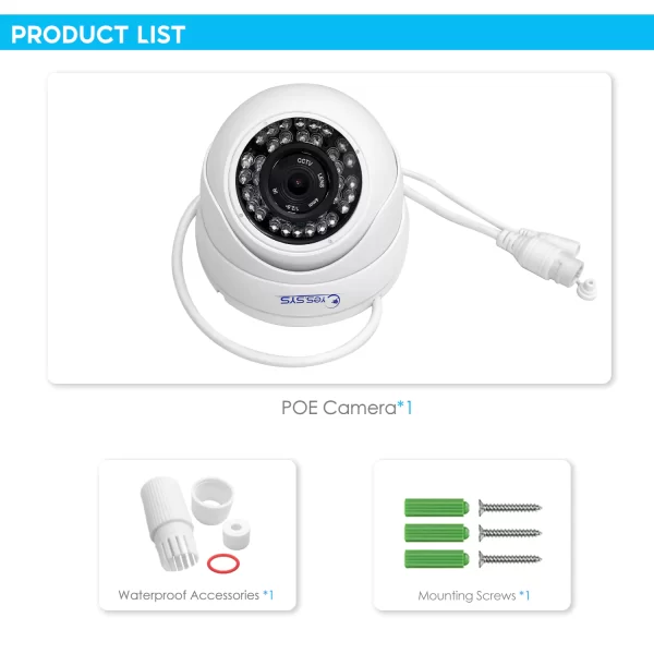 Eyes.sys 8MP 2160P 36IR Dome PoE H.265 4K Security Camera - Image 2
