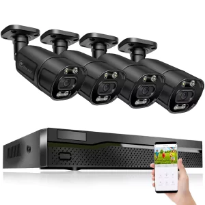 Eyes.sys 4pcs 8MP 2.8mm Lens Colorvu Bullet Camera 4K NVR System