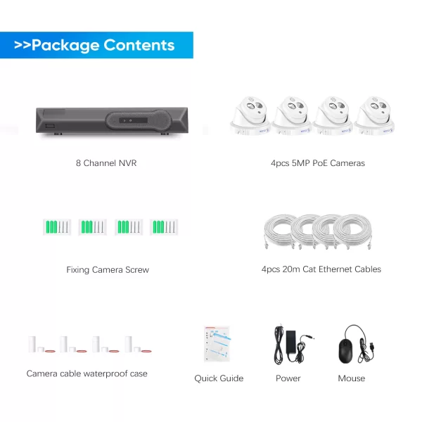 Eyes.sys 4pcs 5MP Two-way Audio Camera 8MP NVR POE System - Image 2