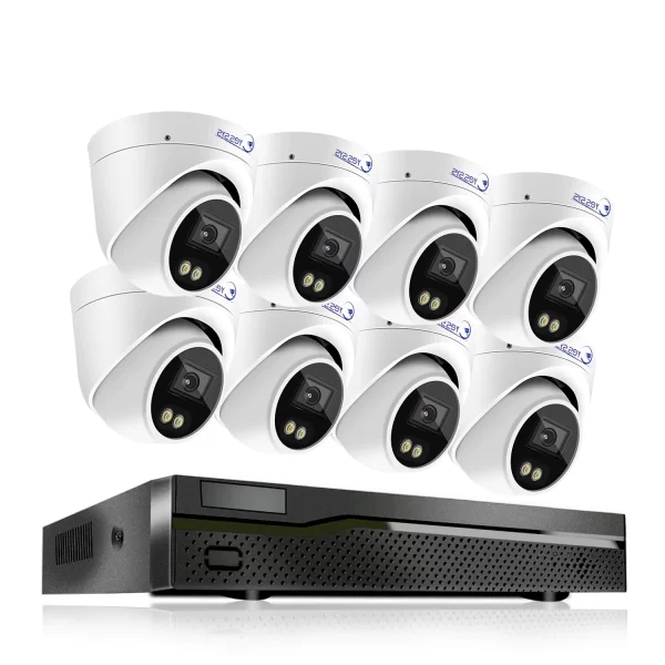 Eyes.sys 8pcs 8MP 4K Audio AI ColorVu Led Security Camera NVR System