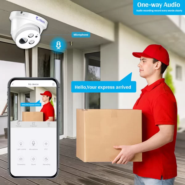 Eyes.sys 6pcs 5MP ColorVu Auido Dome Camera 8MP POE NVR System - Image 6